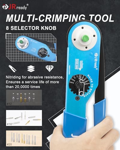 JRready ST6110 Deutsch Connector Kit with Crimper-2 Pin Waterproof Connector,3 4 6 8 12 Pin DT Connectors,Deutsch Crimp Tool 14-22AWG,Size 16 Solid Contact for Truck, Motorcycle,Automotive - Thumbnail 3