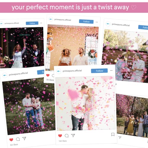 Gender Reveal Confetti Cannon Bulk - Set Of 2 - Heart Shaped Pink Confetti Cannon | Gender Reveal Ideas, Girl Gender Reveal Poppers | Gender Reveal Cannon | Baby Gender Reveal Confetti Popper Pink For Girl Gender Reveal #TOP3