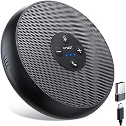 EMEET M1A USB Speakerphone, Built-in Mics, 360° Voice Pickup, Plug&Play | USB C & C-A Adapter, Computer Speakers with Fast Mute, Noise Reduction, Echo Cancellation for 5-8 People for Zoom Teams