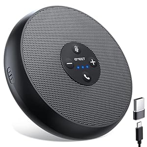 EMEET USB Speakerphone, M1A Zoom Certified AI Mics 360°Voice Pickup USB Type C-A Plug&Play Computer Speakers with Microphone, Fast Mute Noise Reduction Echo Cancellation for 5-8 People for Zoom Teams