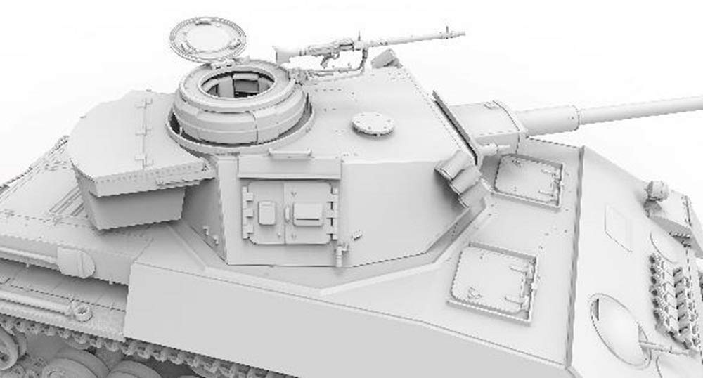 Amusing Hobby AH35A037 Panzer IV Ausf.H Krupp Entwurf W1466 Plastikmodellbausatz 1:35 Deutscher Panzer WWII mit Einzelgliederketten und PE Teilen