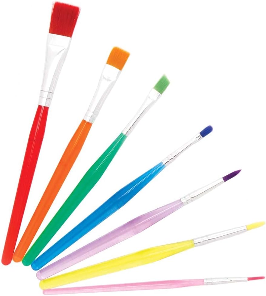 Baker Ross FE334 Assorted Paint Brush Set - Pack of 14, Kids Paint Brushes, Painting Supplies, Childrens Art Supplies