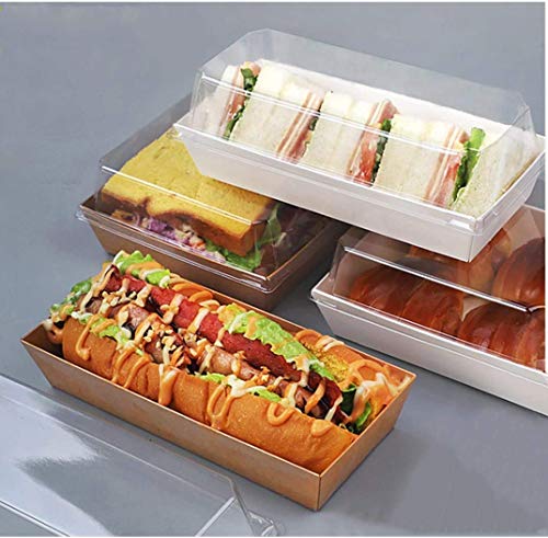 Xizhi 25 Pcs Roll Cake Box Set Hot Dog Sandwich Clear Lid Plastic Container Bpa-Free Swiss Roll Container For Muffin Cheese Pastry Dessert Food Storage #TOP4