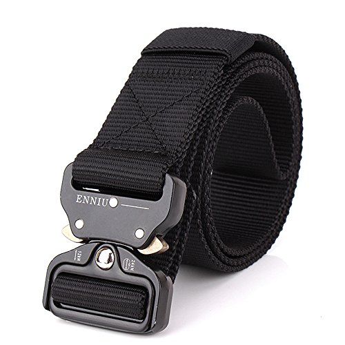 OWIKAR Cinturón de cintura táctico para hombre ajustable Cintura de nylon militar con hebilla de metal Equipo de combate Entrenamiento del ejército Cinturón resistente para la caza al aire libre