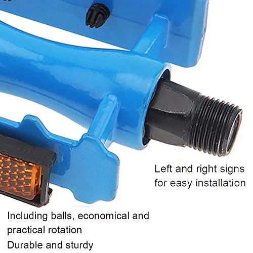 Tobefore Bike Pedals, Mtb Road Bicycle Pedals, Non-Slip Aluminum Alloy 9/16 Inch Flat Bicycle Pedal Sets For Most Adult Bikes Electric Bicycles Urban Commuters (Blue) #TOP3
