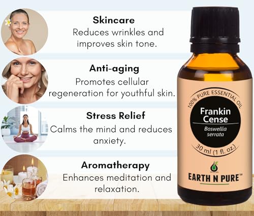 Image of Earth N Pure Frankincense Essential Oil (Loban Oil) Undiluted, Natural and Therapeutic Grade 30 ml