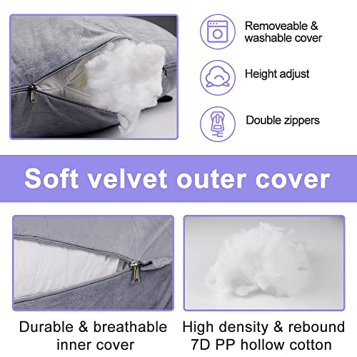 Pregnancy Pillows For Sleeping, 57 Inches U Shaped Maternity Pillow For Pregnant Women With Removable Washable Velvet Cover, Soft Full Body Pillow - Support For Back, Hips, Legs, Belly #TOP3