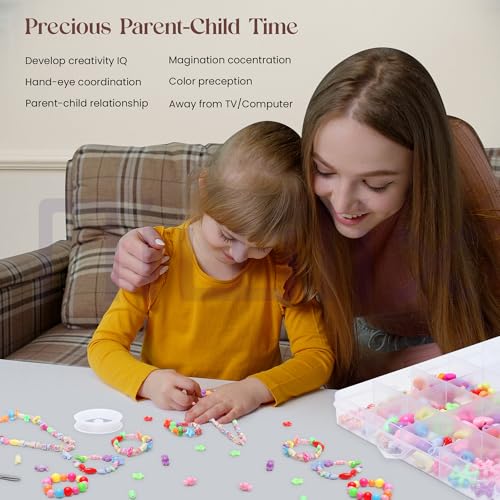 Image of Niwlix Bracelet Making Kit, Colorful Jewellery Making Kit for Kids DIY Bead Set Making, Toys for Girls Age 6-12 Years Old Gifts for Girls