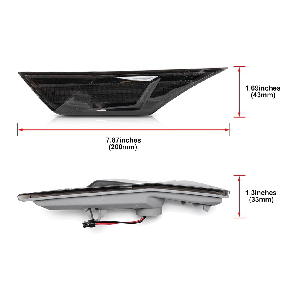 Boczne światła pozycyjne LED przydymione do Honda Civic Sedan MK10 2016 2017 2018 2019 2020 2021 - przednie światła boczne bursztynowe LED - Canbus kierunkowskazy bez błędów