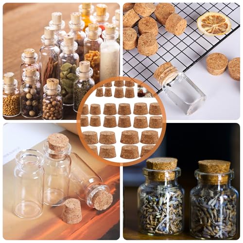 32 Stück Kegelförmige Korken Set,8 Größen Korkenstöpsel,Korkverschluss,Wiederverwendbare Konische Korkstopfen,Versiegelte Ersatzkorken,Kork Zum Basteln für Weinflaschen,Glasflaschen,Einmachgläser