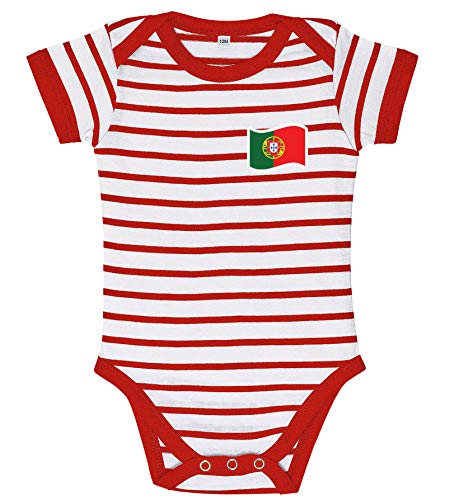 Supportershop Portugal Body rayé Enfant Rouge FR : S (Taille Fabricant : 3-6 Mois)
