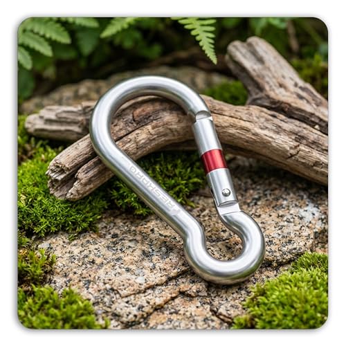 FresKaro Carabiner Clip, Heavy Duty Carabiners, Spring Snap Wire Gate Carbineers, Key and Keychain Karabiner 3inch, Strong Aluminum Caribiniers Hook, Fitness Accessories, Gourd Clips, 3Pack