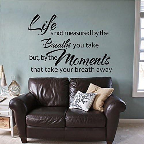 GECKOO Life Quote -The Moments That Take Your Breath Away-Home Positive Saying D¨¦cor Office Room Wall Sticker(Custom, X-Large)