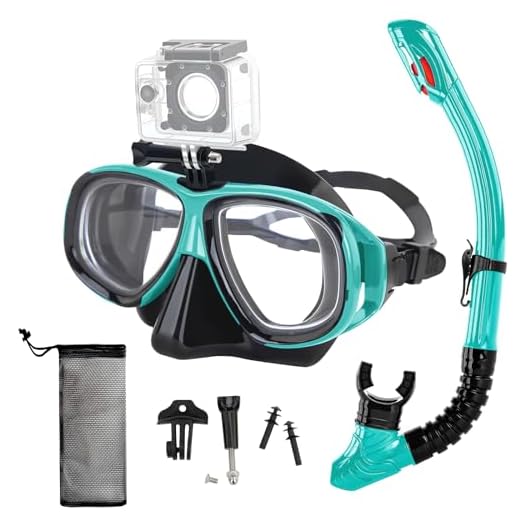 Nearsighted Snorkeling Gear for Adults Youth, Professional Full Dry Top Silicone Snorkel Set, Anti-Fog Scuba Diving Mask with Adjustable Strap (Green, -2.5)