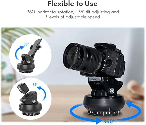 Miniatura 4 de YT1200 Cabeza de inclinación panorámica motorizada Cabeza panorámica de 2 ejes Rotación de 360  Cabezal de trípode panorámico 100M Control remoto