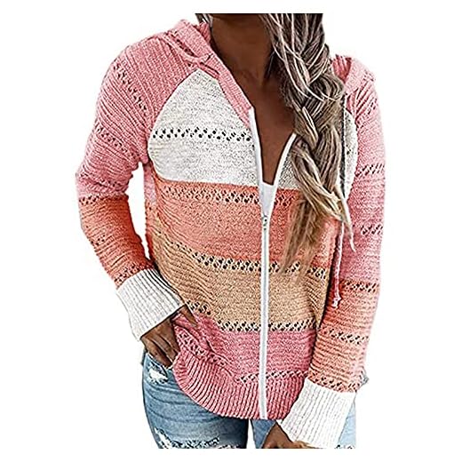 Pianshanzi Mäns casual lapptäcke-tröja med huva stickad kofta blus topp norsk väst herr, röd, M