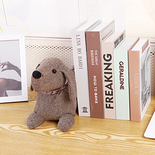 Cerayou Cute Animals Decorative Door Stoppers, Soft Durable Fabric Weighted Interior Wall Protector For Home & Office, Anti Collision Heavy Duty Compact Floor Decor Book Stopper, Brown Dog #TOP6