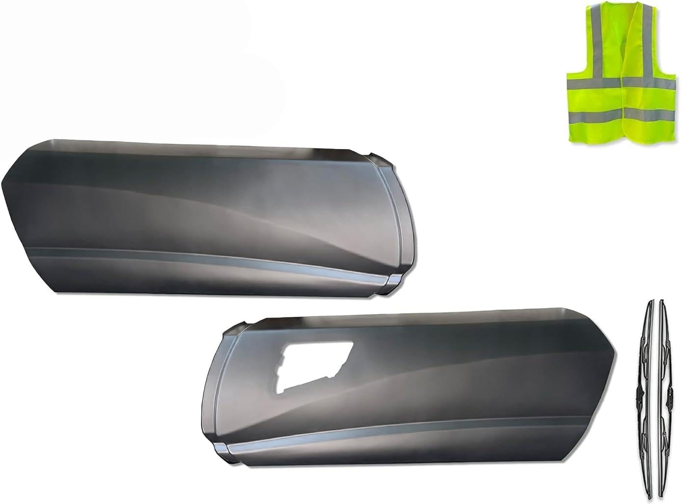 KOZAK Middle Fairing Skirt Panels 69" (176 cm) Set for Driver Left & Passenger Right Side with Tube, Compatible with Kenworth T680 2013-2021, Includes Logo, 2x 22" Windshield Wipers, and Vest