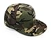 UltraKey Flat Brim Cap, Army Military Camo Baseball Cap Camouflage Hip Hop Flat Bill Plain Snapback Hats Green