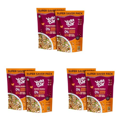 Image of Yogabar Muesli Wholegrain Breakfast Cereals | Healthy Breakfast Cereals | Granola | Gluten Free | Antioxidant Rich | Healthy Food For Breakfast | Protein Rich, Nut (700Gm - Pack Of 6)