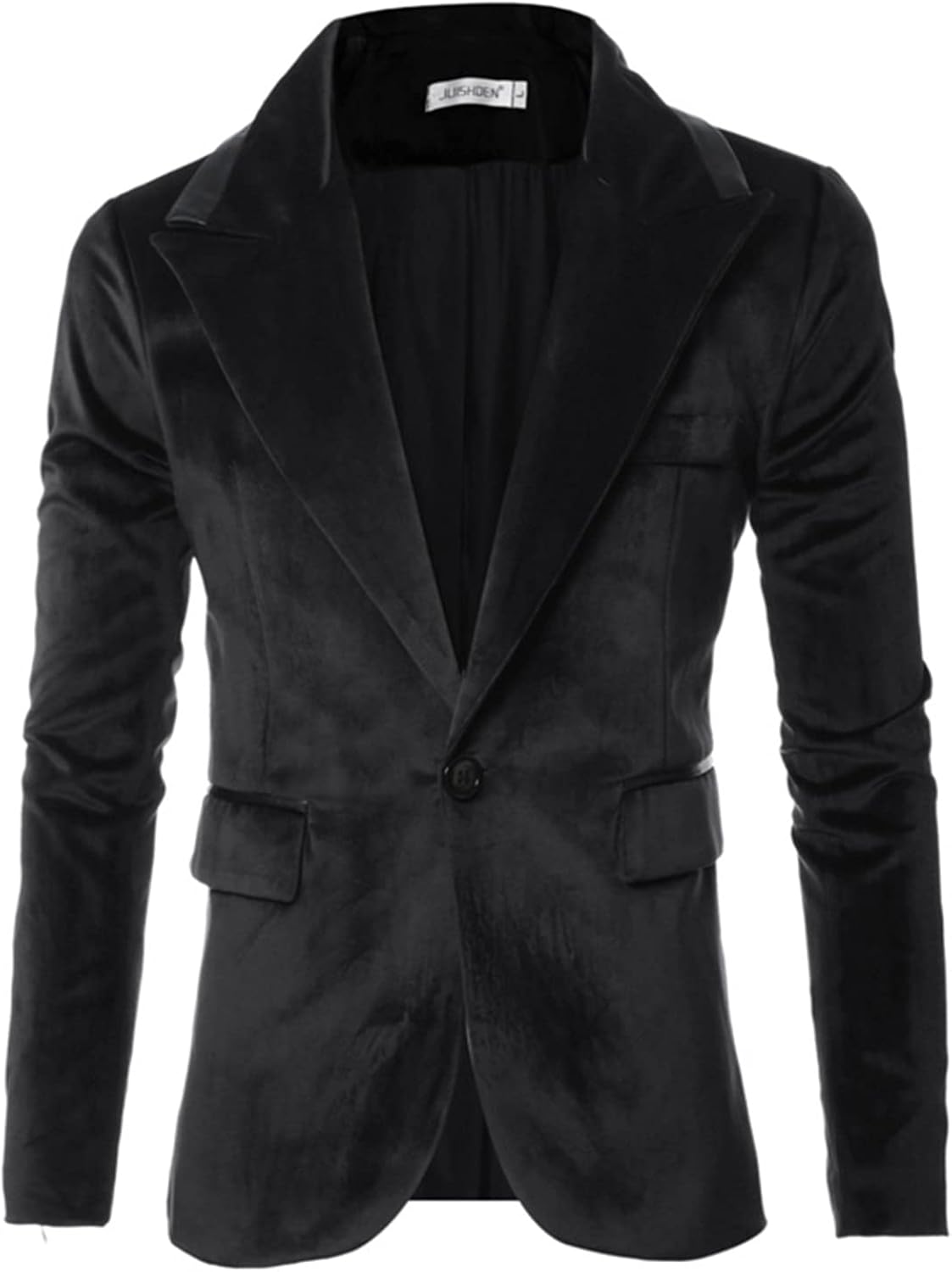 Mens Velvet Blazers,Slim Fit Solid Blazer Coat,Classic OneButton Suit