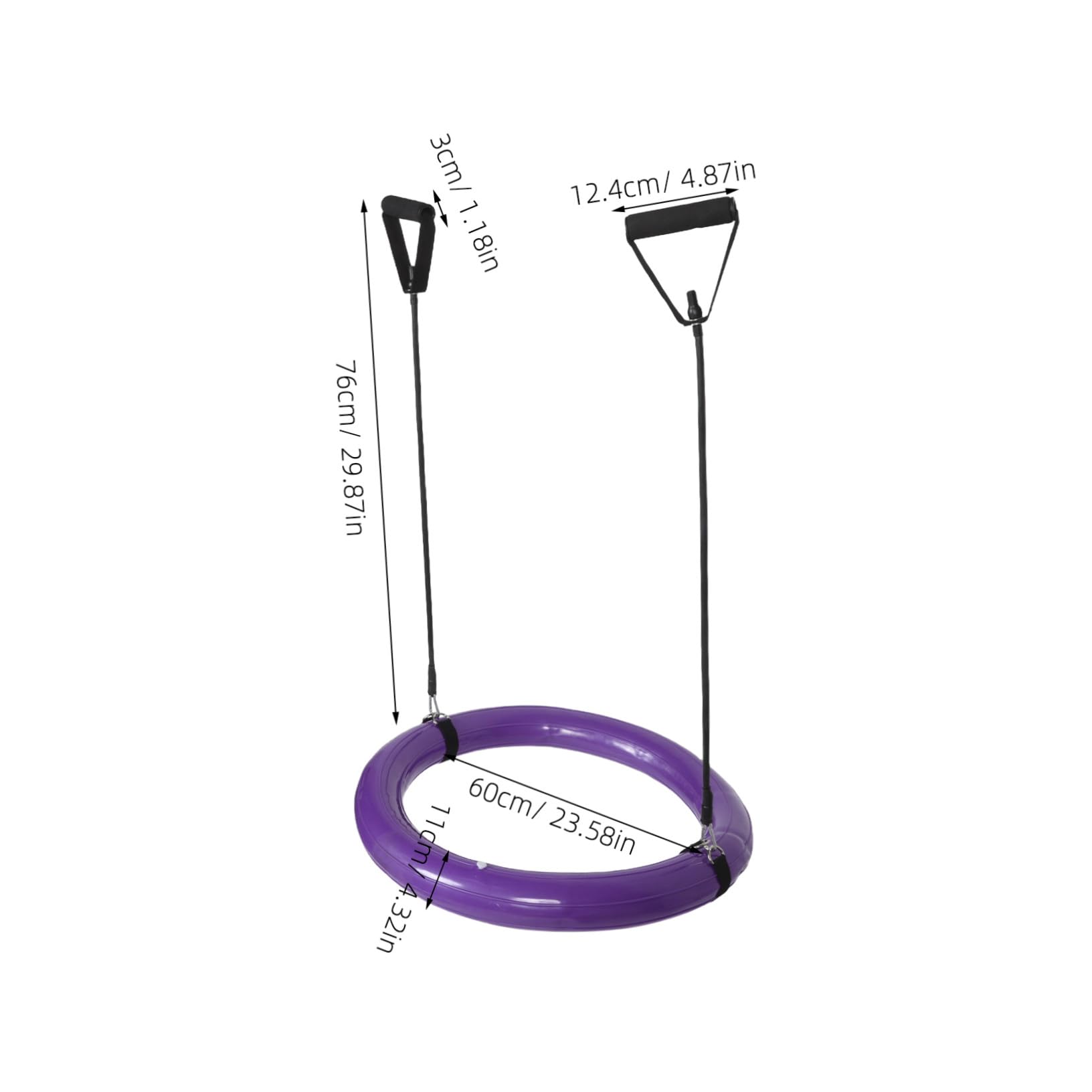 YARNOW Supporto per Palla da Yoga 60cm, Base Fissa Antiscivolo | Pvc Porpora, Impugnatura Integrata, Struttura Ispessita, per Pratica Domestica e Attività All'aperto