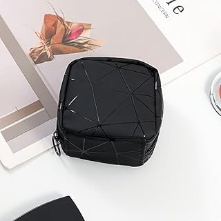 Mini bolsa de cosméticos de cuero, soporte po...