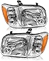 AS Headlight Assembly Compatible with 2005-2006 Toyota Tundra / 2005-2007 Sequoia Headlamp Chrome Housing Driver and Passenger Side