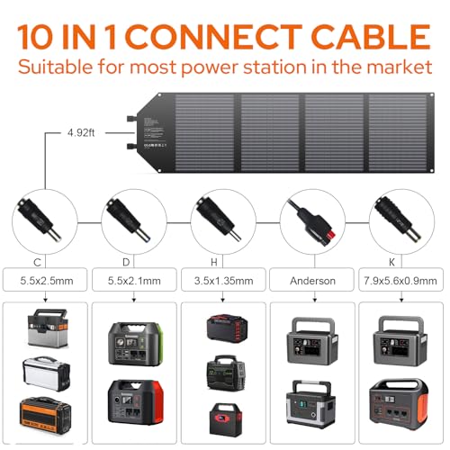 EnginStar Portable Power Station, 300W 296Wh Battery Bank with 110V Pure Sine Wave AC Outlet,100W Foldable Solar Panel Charger with 18V DC Outlet for Portable Power Stations - Image 6