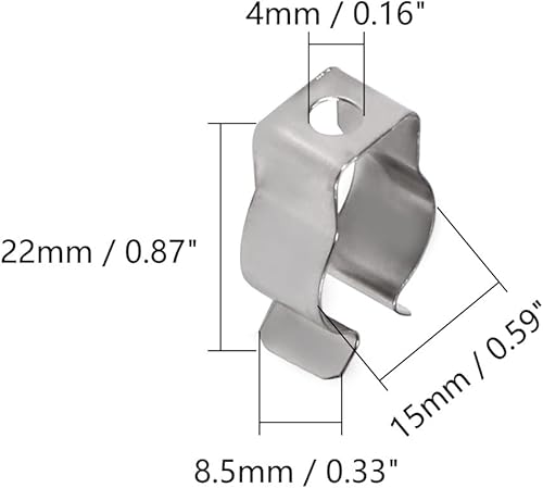 Miniatura 44 de Othmro Paquete de 100 clips T8 para tubo de luz LED, tubo fluorescente LED, acero al manganeso niquelado