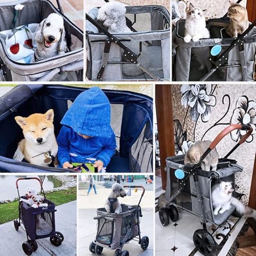 Poussette pour chiens jusqu'à 30 kg pliable à 4 roues