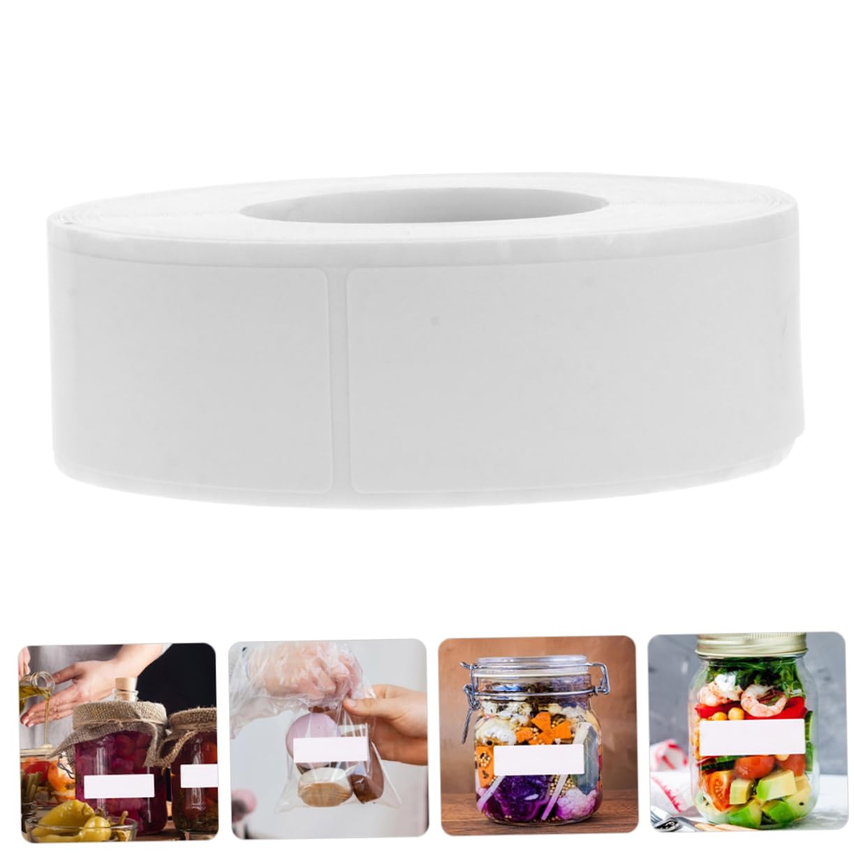 2rotoli Etichette Alimentari Rimovibili Per Contenitori Stickers Per Congelatore e Barattoli Facili Da Applicare e Scrivere Resistenti e Impermeabili Per Conservazione e