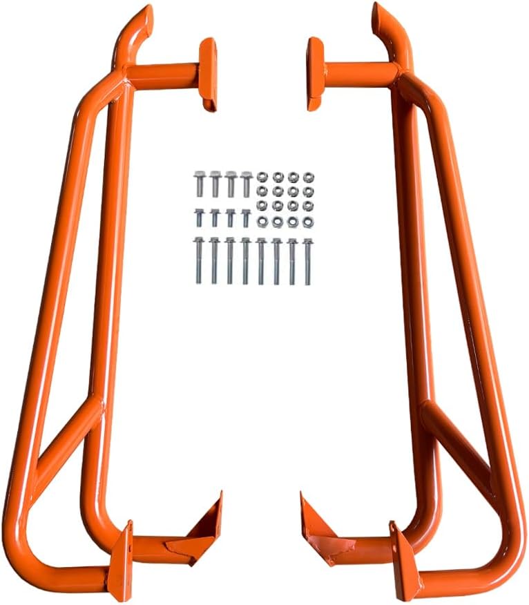 Heavy-Duty Nerf Bars for 2019+ Honda Talon 1000R/1000X | 1.75” Steel Tubing | UV-Resistant Wrinkle Black Finish | Tree Kickers & Rock Sliders | Easy Bolt-On Installation (Orange)