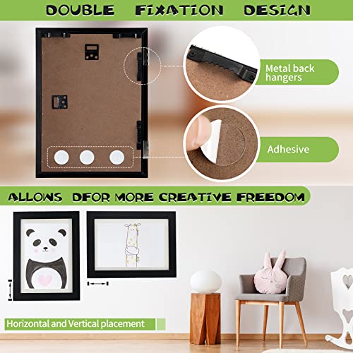 Wuoerr Picture Frames, Kid Artwork Picture Frame, Front Opening Changeable Pictures Display For A4 Art-Work Children Art Projects, Crafts, Drawings,8.3X11.8(Black, 2 Pack) #TOP5