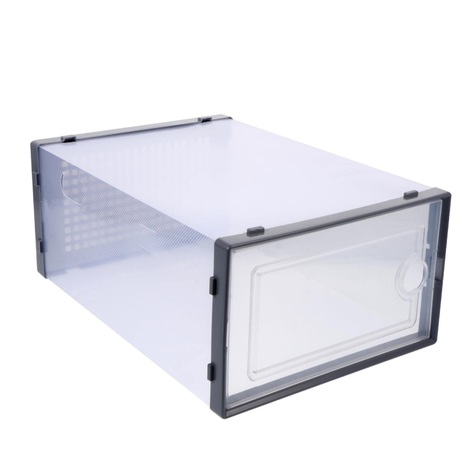 Cabilock 2Pcs Transparent Drawer Style Shoe Storage Container Sturdy Plastic Shoe Box Organizer Space Saving Design for Convenient Shoe Organization Closet Under Bed