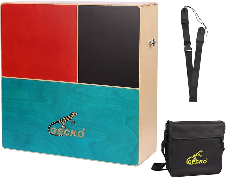 Amazon.com: GECKO Cajon Drum Dual Sided Wooden Cajon with