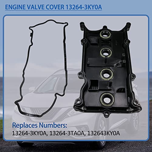 Engine Valve Cover With Gasket 13264-3Ky0A Replacement For Infiniti Qx60 Hybrid 2014-2017, Replacement For Nissan Altima 2014-2017, Rogue 2014-2016, Murano 2016, Pathfinder 2014 2.5L 132643Ky0A #TOP2