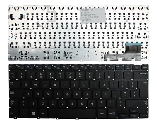 Power4Laptops UK Layout Black Replacement Laptop Keyboard Compatible With Samsung Ativ Book 9 915S3G-K01UK