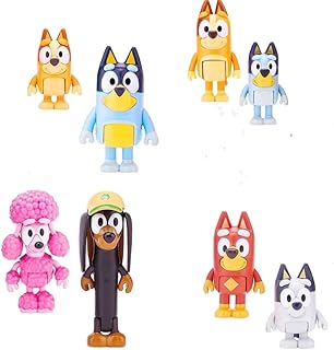 Wolfs Bluey Family&Friend playset Action Figures-8PCS Wolves-Bluey Action Figurines Pack for Cake Topper