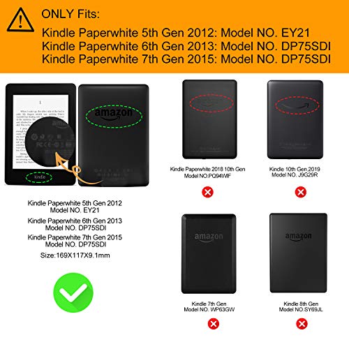 Walnew BC22335 Case For 6 Inch Kindle Paperwhite 2012-2017(Model No.Ey21 Or Dp75Sdi) - Pu Leather Case Smart Protective Cover Only Fits Old Generation Kindle Paperwhite Prior To 2018 thumb #1