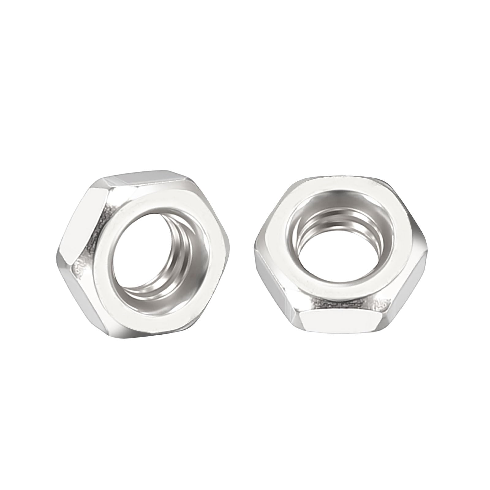 Kozelo 15pcs Left Hand Hex Nuts - [M5-0.8] 201 Stainless Steel (A1) Hardware Nuts for Mechanical Repair & Assembly, Reverse Thread Metric Nut, Bright Finish, Silver