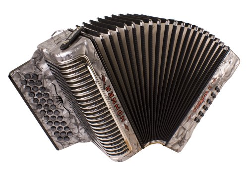 Hohner Corona Xtreme II Accordion, 34 Button, ADG, Pearl Gray