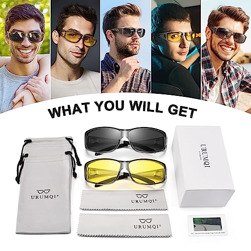 Image of URUMQI Polarized Sunglasses Fit Over Glasses for Men Women UV400 Protection