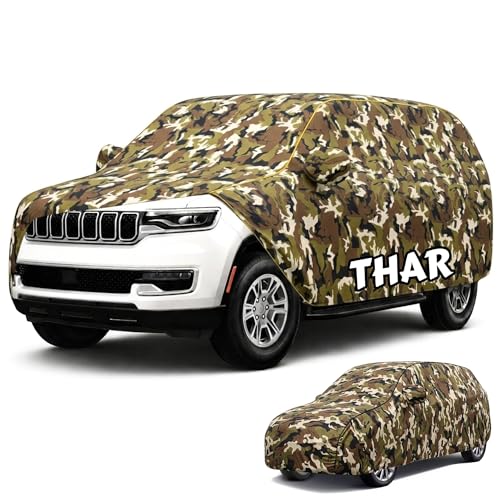 Image of Perfect Waterproof Car Cover Custom fit for Thar Cover (All Models & Varrient) 2021-2026 | 6 Layers All Weather Waterproof Sun Rain UV Dust Protection Outdoor Indoor Full Car Covers - Jungle