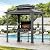 Modern Shade Grill Gazebo 6' X 8', Aluminum BBQ Gazebos with Shelves and Ceiling Hook, Grill Canopy Hardtop with Galvanized Steel Roof, Outdoor Grill Gazebo for Patio Lawn Backyard Deck