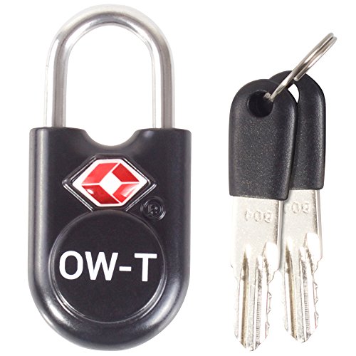 OW-Travel Candado con Llave TSA. Cerraduras para maletas. Candado para Taquilla. Candados para mochilas y maletas. Candado Taquilla Gimnasio. TSA candado seguridad equipaje con Llaves Negro 1