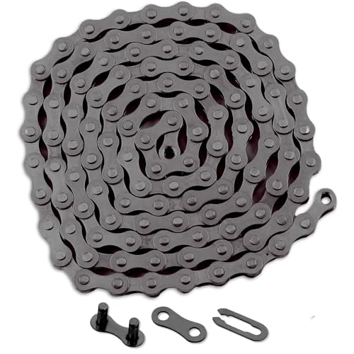 Single Speed Bike Chain1/2 x1/8 114 Links with 1 x Magic Buckle Bicycle Chain BMX Bike Chain Lowrider BMX Chain Bike Parts Chain Replacement for Road Mountain Bike/BMX/MTB