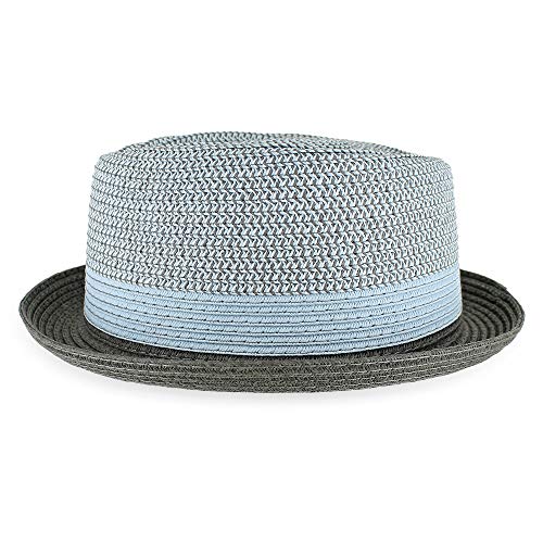 Hats in the Belfry Summer Straw Eli Medium, LtBlueMix