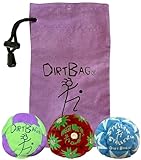 DIRTBAG All Star Footbag 3 Pack with Pouch, 100% Handmade, Premium Quality, Bright Vivid Colors, Signature Carry Bag (Neon/Purple)