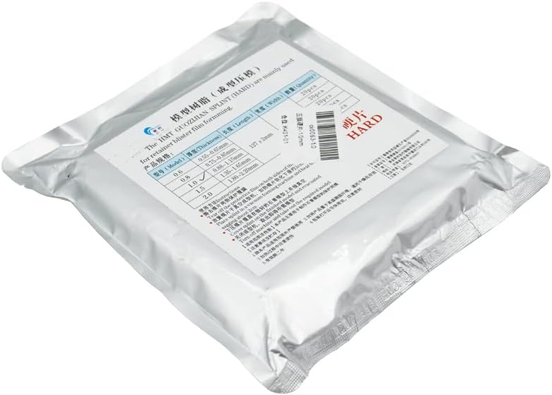 Miniatura 2 de 20 piezas de férula dental 0.039 in termoformado hoja de material de prótesis oral modelo rebanada de molde para la formación de vacío duro 5"x5"
